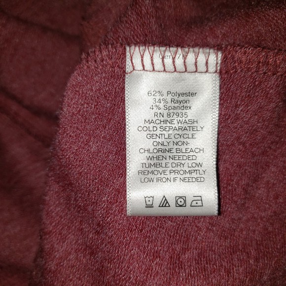 LOGO LORI GOLDSTEIN Maroon Tunic Length Sweatshirt Size Large - Picture 6 of 7